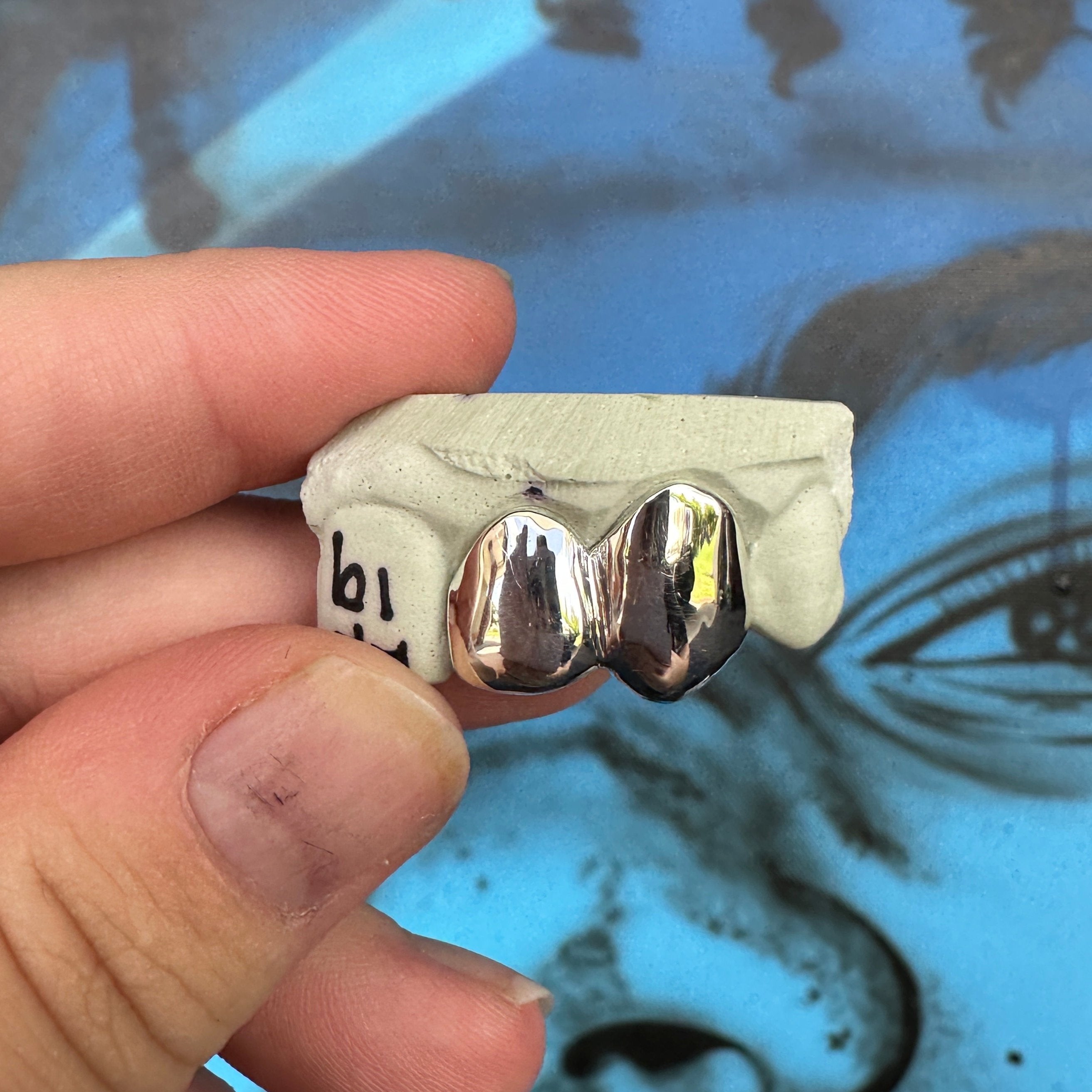 2 Piece Solid Silver Grillz Set - Grillz Australia