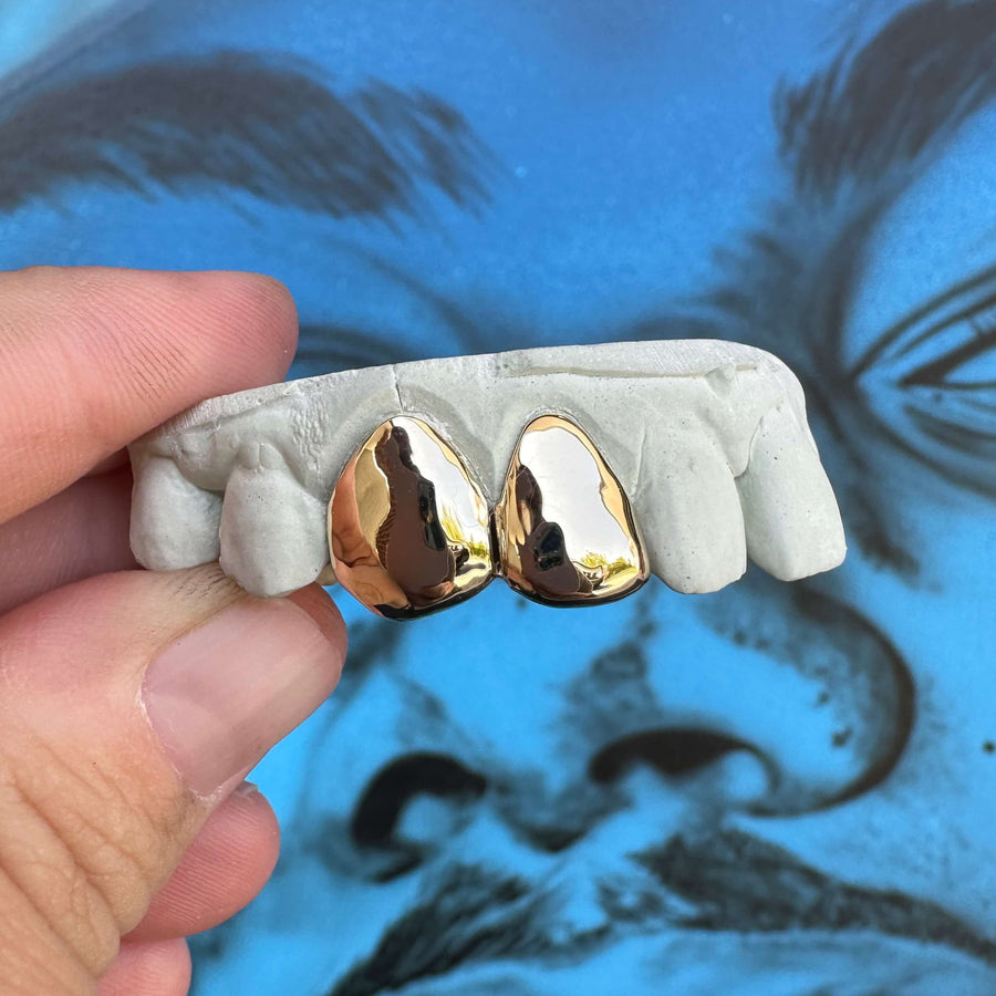 2 Piece Solid Gold Grillz Set - Grillz Australia