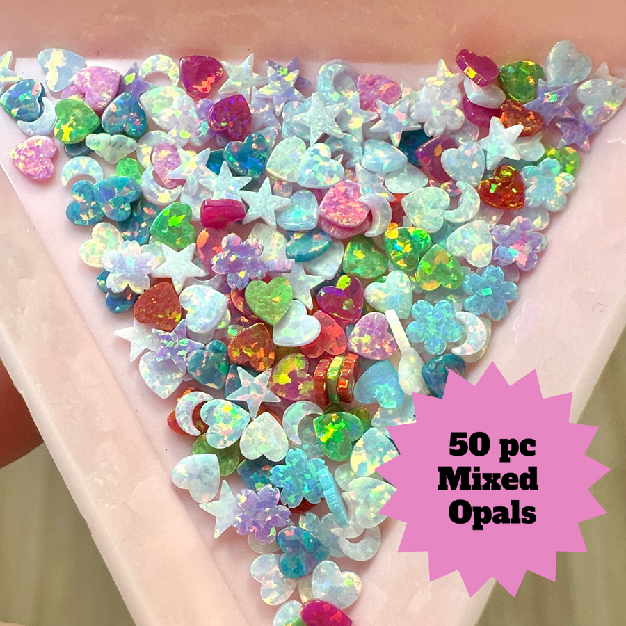 Mixed Opal Tooth Gem Bulk Pack - 50 Pieces