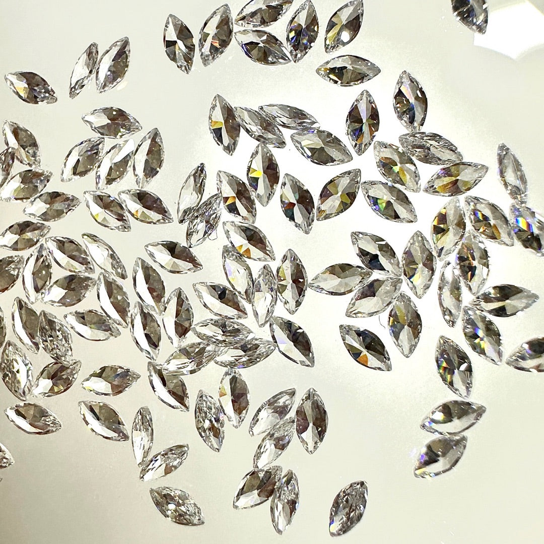 Marquise Zircon Flatback Tooth Gems - 100 pieces