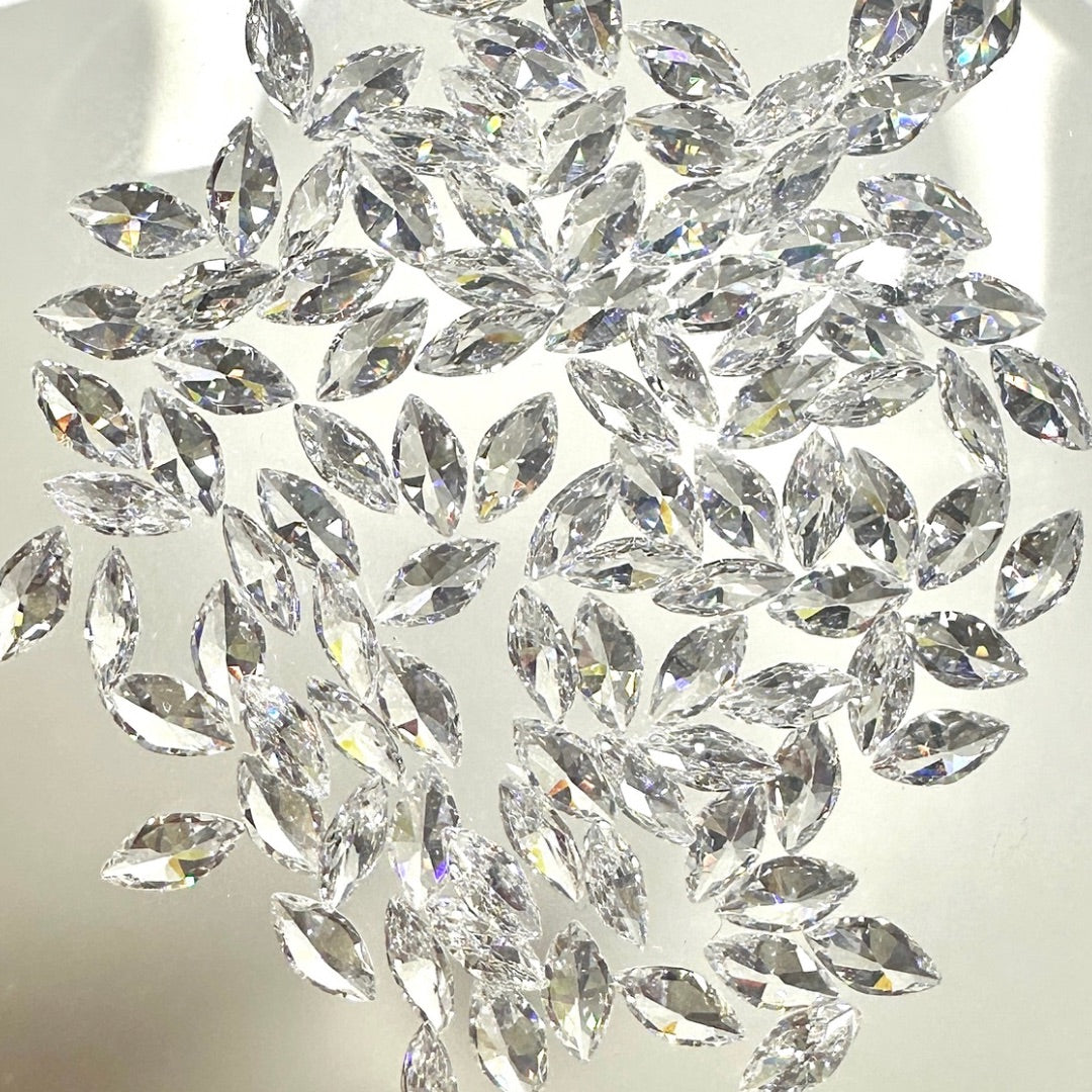 Marquise Zircon Flatback Tooth Gems - 100 pieces